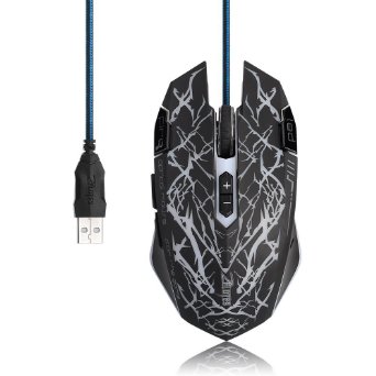 ZhiZhu Gaming Mouse 9 Programmable Buttons up to 6000 DPI 7 User Profiles bound to specific games 7 Color Option USB Wired Gaming Gamer Mouse Mice