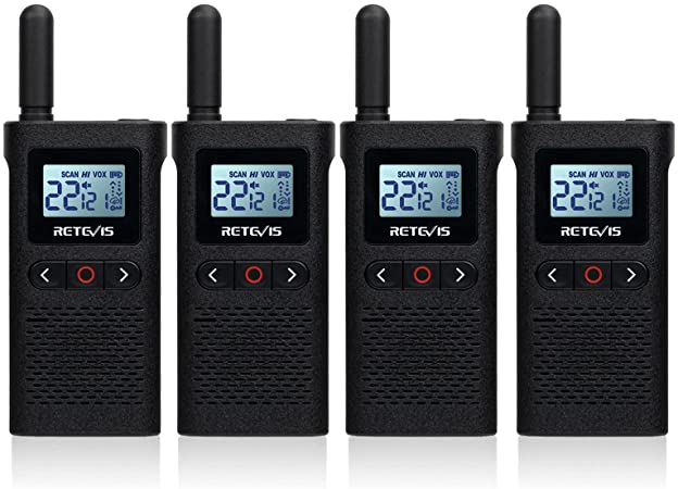 Retevis RB28 Walkie Talkies for Adults, Rechargeable Two Way Radio with Large LCD Screen, NOAA Weather Alert 1500mAh Barrtey, Portable 2 Way Radios for Family Camping Hiking Travelling(4 Pack)