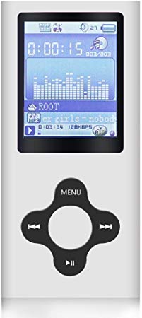 G.G.Martinsen 16GB MP3 Player, MP4 Player, Digital Music Player, Support Photo Viewer, Mini USB Port 1.8 LCD, Media Player, Stylish MP3/MP4 Player, Expandable up to 64GB- Silver-with-Black