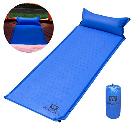 WACOOL Self Inflating Camping Sleeping Pad Mat with Pillow