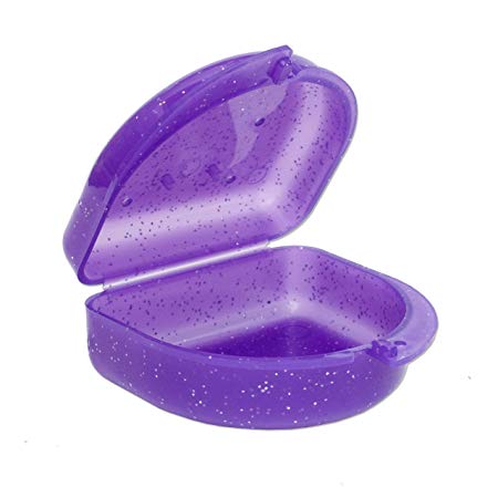 Glitter Gum Shield Case - Mouthguard Box for Ortho Retainers, Sports Dental Appliances, Dentures & More