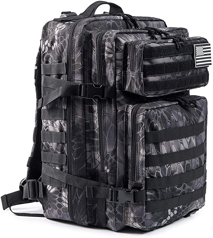 QT&QY 45L Military Tactical Backpacks Molle Army Assault Pack 3 Day Bug Out Bag Hiking Treeking Rucksack