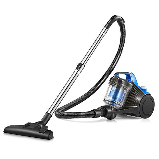 Kealive Cylinder Vacuum Cleaner, Bagless Vacuum Cleaner, 700W, 18Kpa High Efficiency Motor (4 Stage Filtration System, 8M Working Radius) Black/Blue