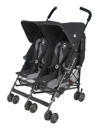 Maclaren Twin Triumph Stroller, Black/Charcoal (Discontinued by Manufacturer)