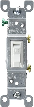 Leviton C22-01451-02W Grounding Quiet Toggle Switch