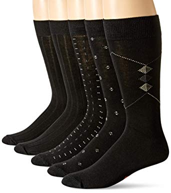 Dockers Men's Classics Dress Dobby Crew Socks