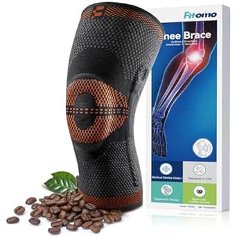 Compression Knee Brace for Women Men, Made with Coffee Grounds, Knee Sleeve for Meniscus Tear, ACL, Arthritis Pain, Knee Support with Patella Pad & Side Stabilizers for Weightlifting Running