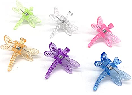 cozyou 30Pcs Colorful Dragonfly Orchid Clips, Garden Plant Vine Support Clips Flower Clips