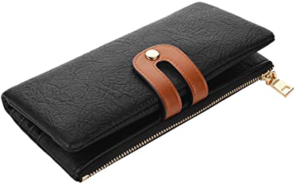 VBIGER Ladies Purse Women's Soft PU Leather Wallet with Zipper Pocket, RFID Blocking Function, Multiple Card Slots and Roomy Compartment