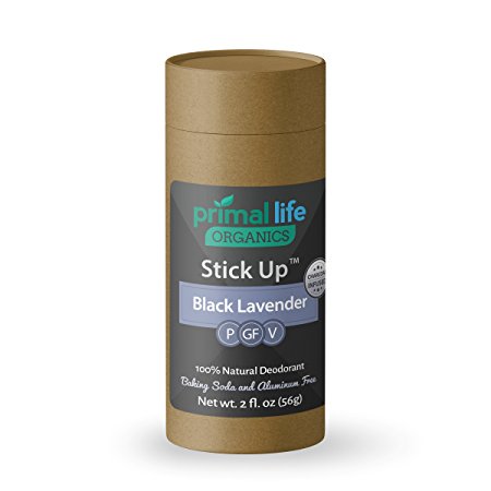 Stick Up Deodorant Organic Natural Deodorant Black Lavender -USA Made -NEW Formula Now helps you de-stink BEFORE you sweat! No Baking Soda, No rash, Odor Elimination! All Natural, vegan, gluten free