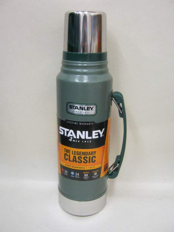 STANLEY CLASSIC DRINKS FLASK 1 LITRE STAINLESS STEEL BLACK GREEN 1L NEW THERMOS (GREEN) by TOOL-GENIUS LTD