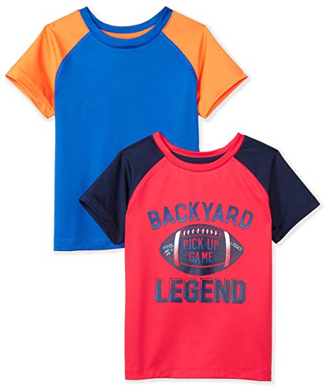 Amazon Brand - Spotted Zebra Boys' 2-Pack Active Short-Sleeve T-Shirts