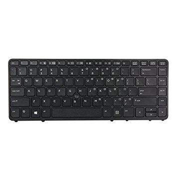 Replacement Keyboard for HP EliteBook 840 G1 G2 / 850 G1 G2 / HP ZBook 14 Mobile Workstation Series Laptop With Pointer and Backlight