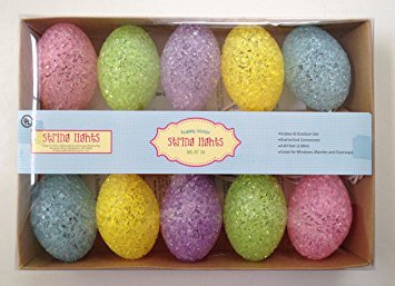 Pastel Sparkle Easter Egg String Lights-Holiday Party Decor-Set of 10