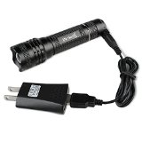 ThorFire BD04 CREE XM-L2 LED Flashlight USB Rechargeable with Battery Installed Need to Take Out the Battery and Remove the Paper