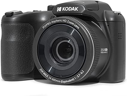 KODAK PIXPRO AZ255-BK 16MP Digital Camera 25X Optical Zoom 24mm Wide Angle Lens Optical Image Stabilization 1080P Full HD Video 3" LCD Vlogging Camera (Black)