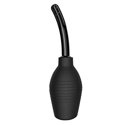 Enema Bulb Silicone -Home Enema for Anal or Vaginal Douching for Men Women (Comfortable Tip-310ML) (Black)