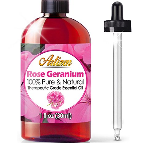 Artizen Rose Geranium Essential Oil (100% PURE & NATURAL - UNDILUTED) Therapeutic Grade - Huge 1oz Bottle - Perfect for Aromatherapy, Relaxation, Skin Therapy & More!