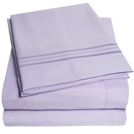 1500 Supreme Collection Bed Sheets - PREMIUM QUALITY BED SHEET SET & LOWEST PRICE, SINCE 2012 - Deep Pocket Wrinkle Free Hypoallergenic Bedding - Over 40  Colors - 4 Piece, Queen, Lavender