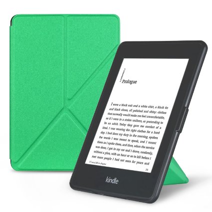 OMOTON Smart Case Cover -- Origami Stand Folio Style PU Leather Smart Cover for your All-New PPW E-book Device Fits Versions 2012 2013 2014 and 2015 All-new 300 PPI Versions Classic Mint Green