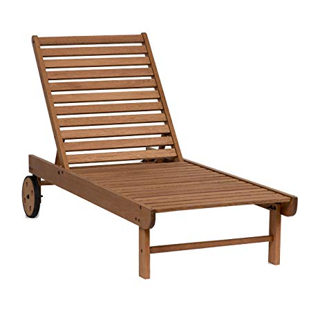 Amazonia Garopaba Chaise Lounger. Ideal for Patio and Poolside |Super quality Eucalyptus| Comfortable and durable