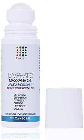 Lymphatic Massage Oil with Massager: Natural Arnica & Coconut Oil for Manual Drainage, Post Surgery Recovery I Liposuction 360 Lipo, BBL, Tummy Tuck, Lipo Foam, Massager I Arnica, Lavender I 3oz