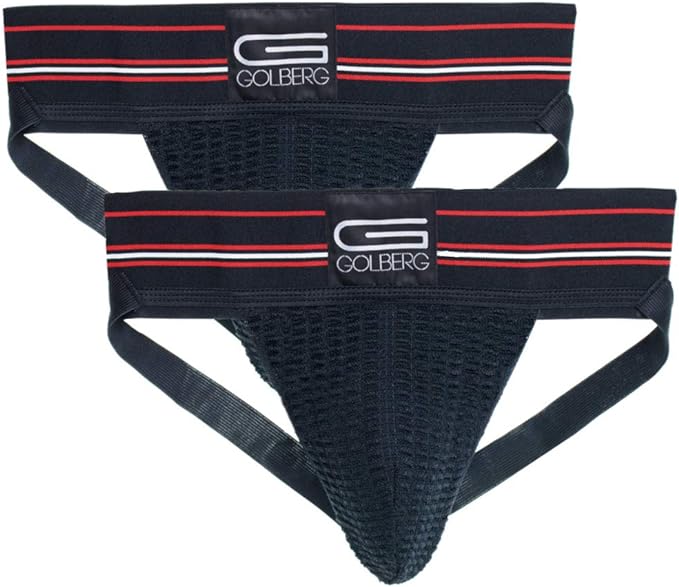 Golberg – Men 3” Wide Band Classic Athletic Supporter – Performance Jockstrap Elastic Waistband - Solid Color - Stretch Mesh