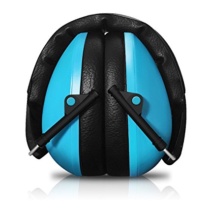 SilentSound 27 dB NRR Sound Technology Safety Kids and Teenagers Ear Muffs with LRPu Foam for Shooting, Music & Yard Work, Blue