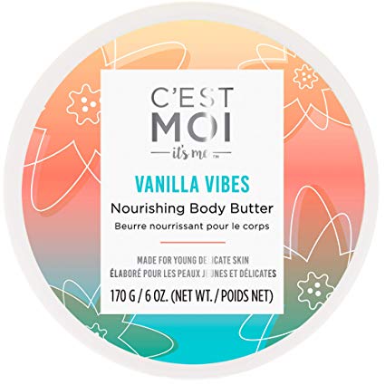 C'est Moi Vanilla Vibes Nourishing Body Butter | Gentle Moisturizer, Hydrates Skin, Clinically Tested Non-Toxic Ingredients feat. Organic Shea Butter, Coconut Oil. & Avocado Oil, EWG Verified, 6 oz