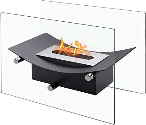 Ignis Verona - Ventless Tabletop Bio Ethanol Fireplace, Portable Fireplace (Black)