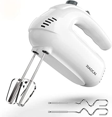 Hand Mixer for Cake, Handheld Whisk with Turbo Boost/Self-Control 350W Power 5-Speeds Food Beater   4 Stainless Steel, Cake Whisk for Baking/Making Cake Cream