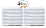 Bare Cotton Wash Cloth Towels Cotton 12 x 12 Inch White 24 Pack