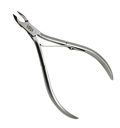 Viba PROFESSIONAL Precision Surgical-Grade Stainless Steel Cuticle Nippers, French Handle D01, Single Spring, 5mm Jaw (Half Jaw)