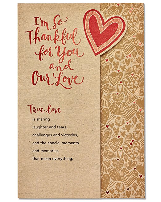 American Greetings Romantic True Love Thank You Card with Foil