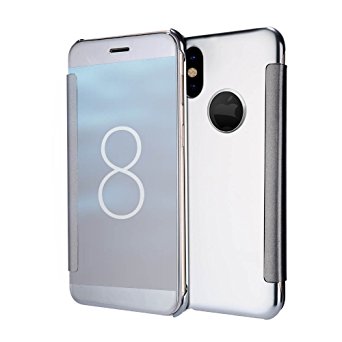 Anyos iPhone X Mirror Case, Luxury Mirror Flip Cover Case iPhone X 5.8 Inch