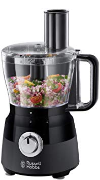 Russell Hobbs 24732 Desire Food Processor, 1.5 Litre Food Mixer with 5 Chopping, Slicing and Dough Attachments, Matte Black, 600 W