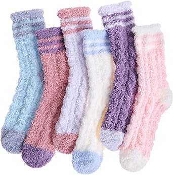 EBMORE Womens Fuzzy Socks Fleece Fluffy Cabin Plush Warm Sleep Soft Cozy Winter Adult Socks