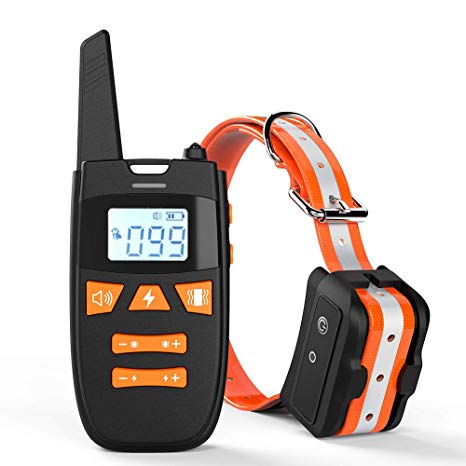 Teaker Dog Training Collar with Remote, Rechargeable Shock Collar Up to Remote Range 2000FT & IPX7 Level Waterproof with Beep/Vibration/Shock 3 Training Modes for Small Medium Large Dogs, All Breeds
