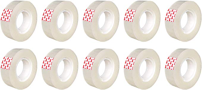 Packatape General Purpose Cellotape Office Utility Tape - Transparent Clear 15mm x 33 Meters 1" core (10 Pack)