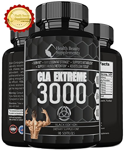 ** EXTREME CLA FAT BURNER ** Fast Acting CLA Fat Burning Supplement - Top Rated Extra - Strength Formula Ensures You Will Lose Weight Fast - Fat Burner For Men & Women - Muscle Phase by HB&S Solutions