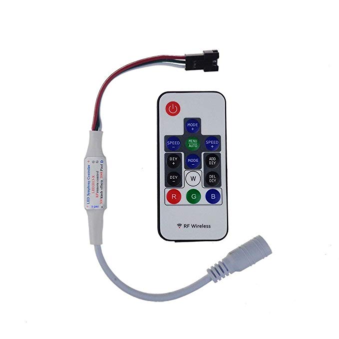 Tesfish 5V-24V RGB Mini Controller Remote 300 Kinds of Changes Color Digital RF Wireless For LED Strip WS2811 WS2812 WS2812B