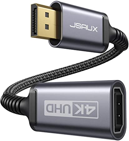 DisplayPort to HDMI(DP to HDMI) Adapter, JSAUX Display Port to HDMI Adapter/DP to HDMI Adapter for HP, ThinkPad, AMD, NVIDIA, Desktop and More - Male to Female