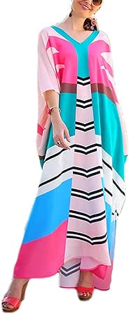 Bsubseach Plus Size Bikini Swimsuit Cover Ups for Swimwear Colorful Long Beach Dresses for Women