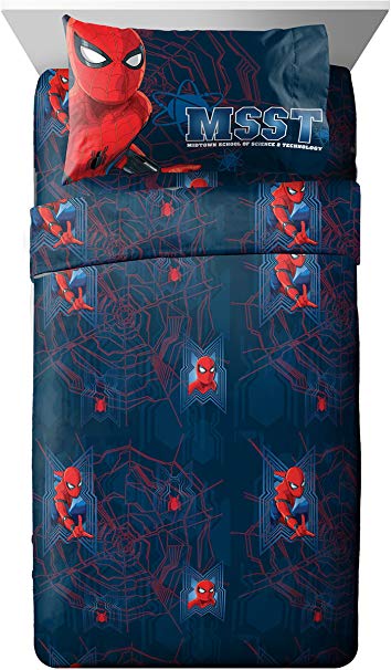 Marvel Spiderman Homecoming Attack 4 Piece Full Sheet Set, 4