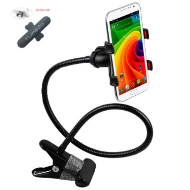 TUPELO® Two Clip Lazy Holder Gooseneck Clamp Holder for Iphone, Galaxy, Android and Any Other Phone. Great for Car, Desk, Bedroom, Kitchen, Office, Bathroom and More with Free Gift U-Touch Holder
