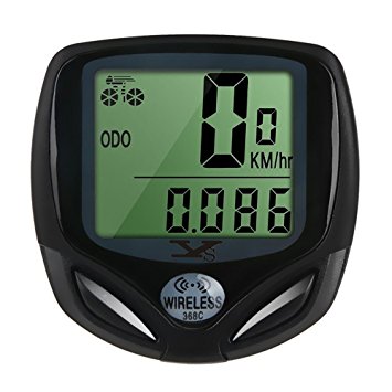Bike Computer Wireless Waterproof Cycling Computer Automatic Wake-up Multifunctions Bicycle Speedometer and Odometer with Backlight LCD Display-Tracking Distance Avs Speed Time