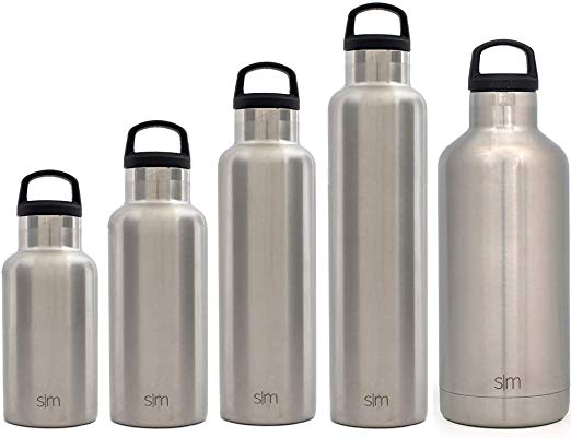 Simple Modern Ascent Water Bottle - Narrow Mouth, Vacuum Insulated, Double Wall, 18/8 Stainless Steel Powder Coated - 5 Sizes, 30  Colors