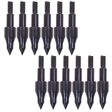 COSMOS Pack of 12 PCS Screw In Archery Bullet Points for Arrows, 100 Grain Each