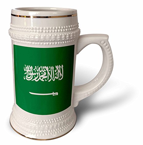 InspirationzStore Flags - Flag of Saudi Arabia - Arabian world - Green with white Arabic text and sword - Islamic shahada - 22oz Stein Mug (stn_158422_1)