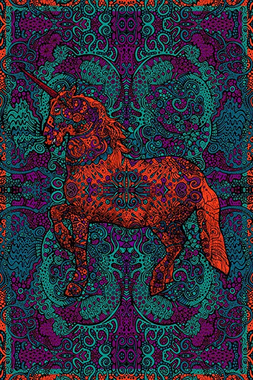 Sunshine Joy 3D Unicorn Tapestry Beach Sheet Hanging Wall Art - Amazing 3-D Effects (60X90 inches)